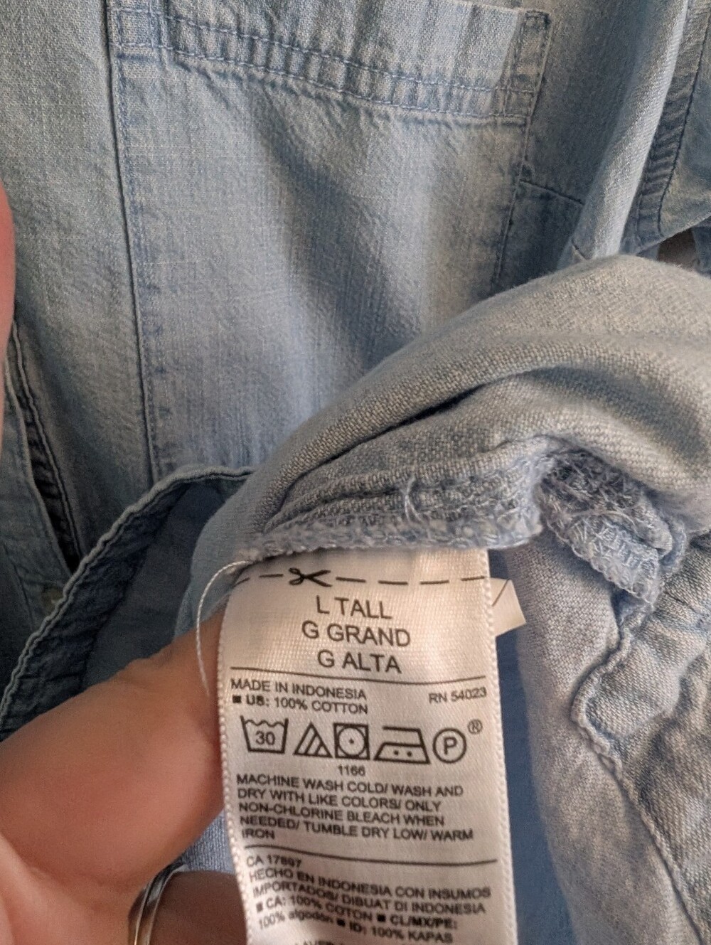 Old Navy Denim Shirt Dress Size L - Picture 4 of 5